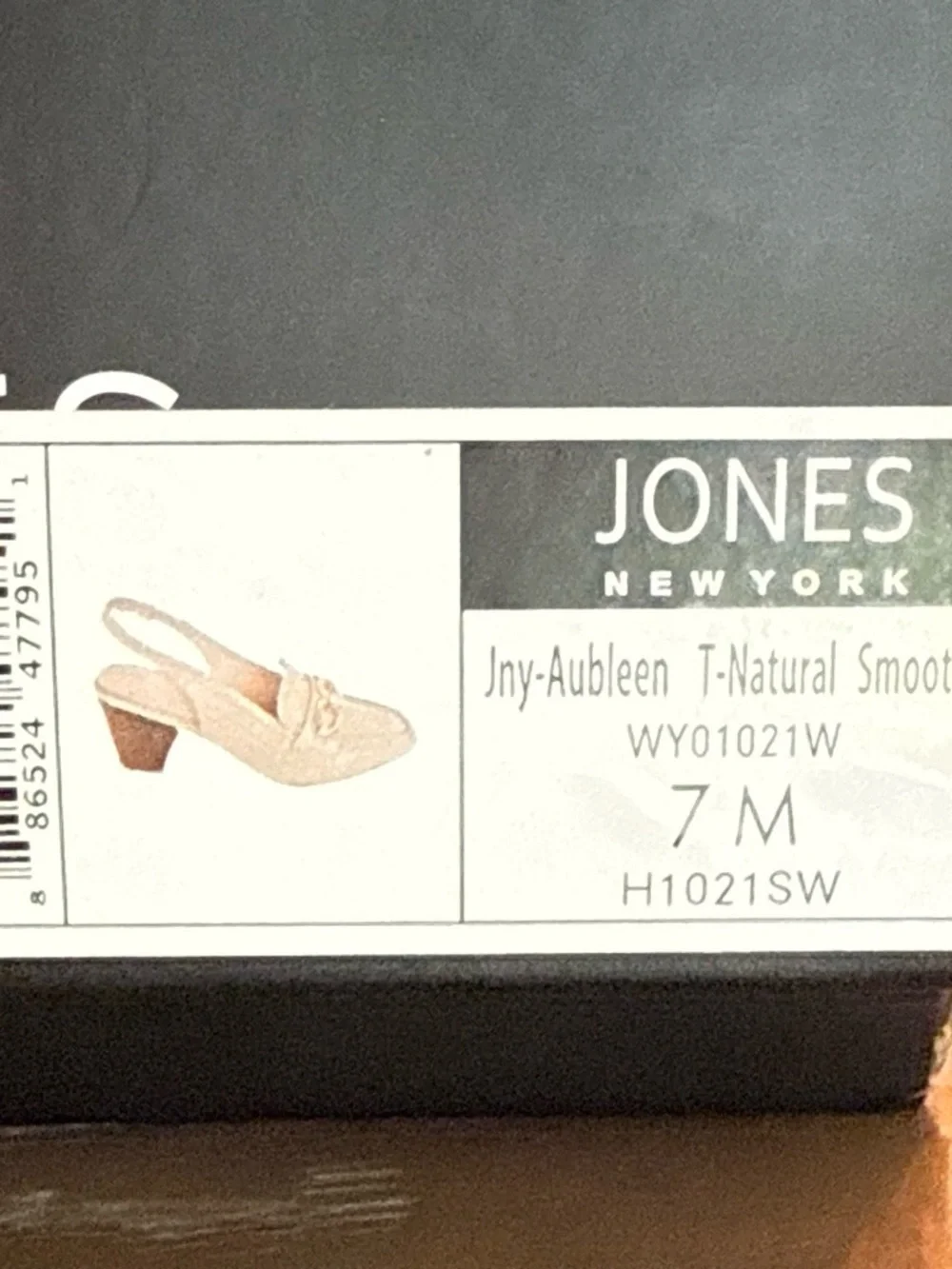 Jones New York Cream Slingback Mules with Gold Chain
